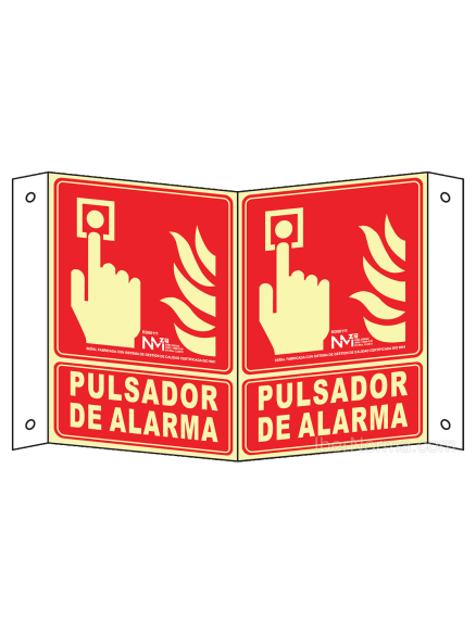 Señal panorámica Pulsador de Alarma - PVC - NMZ (Normaluz)