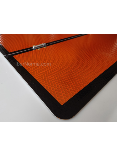 Señal V11 Mercancias peligrosas Plegable ADR Homologada - Aluminio reflectante - IberNorma