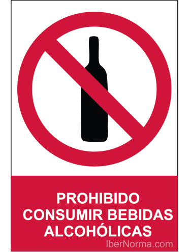 Señal Prohibido consumir bebidas alcohólicas - PVC - NMZ (Normaluz)