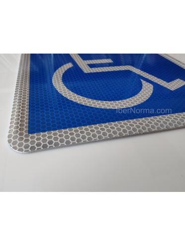 Señal V15 PMR Personas con movilidad reducida Minusválidos Homologada - Aluminio reflectante - IberNorma