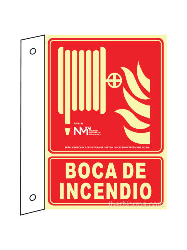 Señal en Banderola Boca de Incendios BIE - PVC - NMZ (Normaluz)