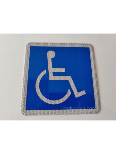 Señal V15 PMR Personas con movilidad reducida Minusválidos Homologada - Aluminio reflectante - IberNorma