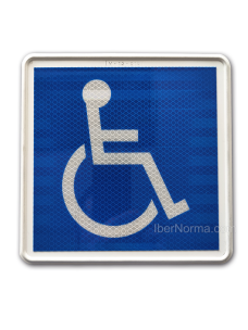 Señal V15 PMR Personas con movilidad reducida Minusválidos Homologada - Aluminio reflectante - IberNorma