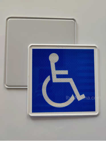 Señal V15 PMR Personas con movilidad reducida Minusválidos Homologada - Aluminio reflectante - IberNorma