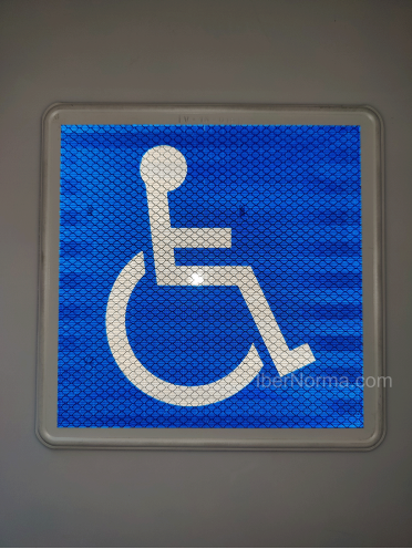 Señal V15 PMR Personas con movilidad reducida Minusválidos Homologada - Aluminio reflectante - IberNorma