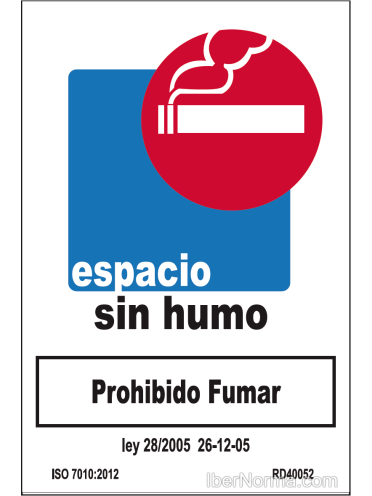 Señal Prohibido fumar Espacio sin humo - PVC - NMZ (Normaluz)