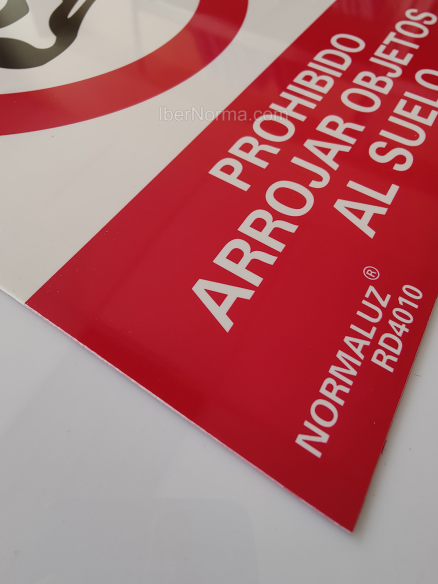 Señal Prohibido arrojar objetos al suelo - PVC - NMZ (Normaluz)