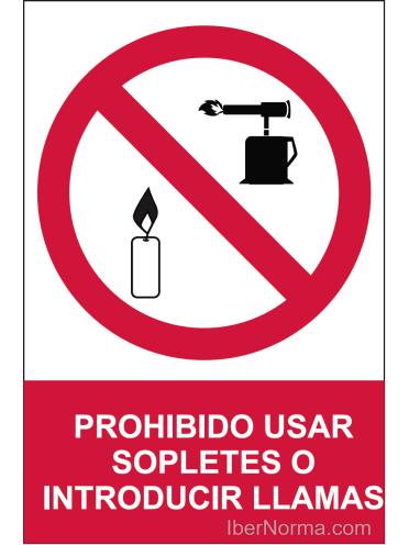 Señal Prohibido usar sopletes o introducir llamas - PVC - NMZ (Normaluz)