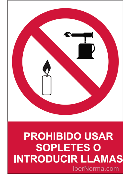 Señal Prohibido usar sopletes o introducir llamas - PVC - NMZ (Normaluz)