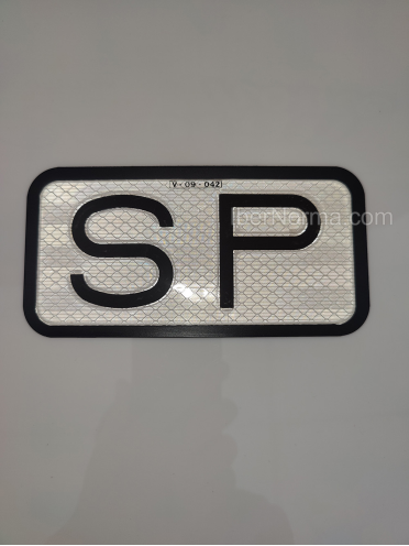 Señal V9 SP Servicio Público - Aluminio reflectante - IberNorma