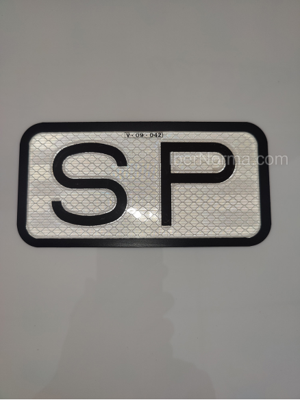 Señal V9 SP Servicio Público - Aluminio reflectante - IberNorma