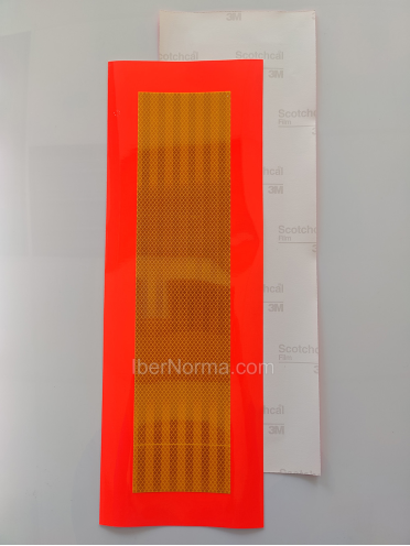 (2ud.) Placas V6 Vehículo largo Adhesiva - 565x195mm homologada - IberNorma