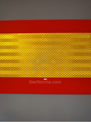 (2ud.) Placas V6 Vehículo largo Adhesiva - 565x195mm homologada - IberNorma