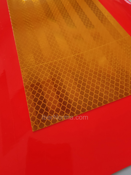 Placa V6 Vehículo largo Adhesiva - 565x195mm homologada - IberNorma