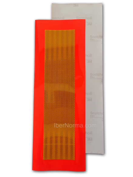 Placa V6 Vehículo largo Adhesiva - 565x195mm homologada - IberNorma