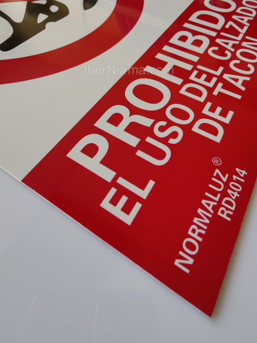 Señal Prohibido el uso del calzado de tacón - PVC - NMZ (Normaluz)