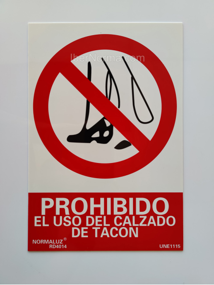 Señal Prohibido el uso del calzado de tacón - PVC - NMZ (Normaluz)