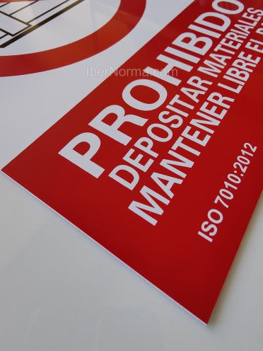 Señal Prohibido depositar materiales Mantener libre el paso - PVC - NMZ (Normaluz)