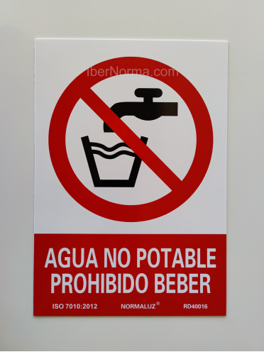 Señal Agua no potable Prohibido beber - PVC - NMZ (Normaluz)