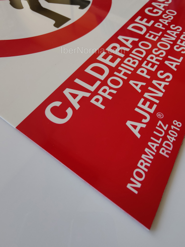 Señal Caldera de gas prohibido el paso a personas ajenas al servicio - PVC - NMZ (Normaluz)