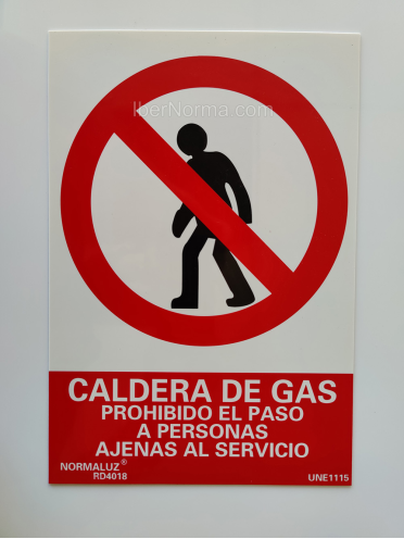 Señal Caldera de gas prohibido el paso a personas ajenas al servicio - PVC - NMZ (Normaluz)