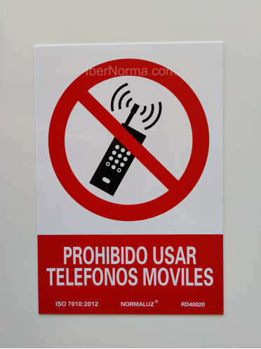 Señal Prohibido usar teléfonos móviles - PVC - NMZ (Normaluz)