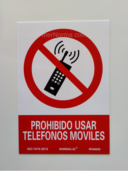 Señal Prohibido usar teléfonos móviles - PVC - NMZ (Normaluz)