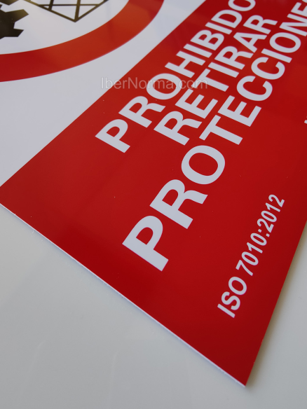 Señal Prohibido retirar protecciones - PVC - NMZ (Normaluz)