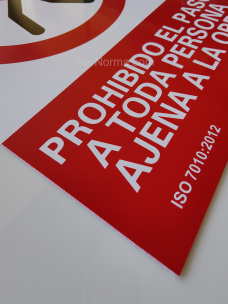 Señal Prohibido el paso a toda persona ajena a la obra - PVC - NMZ (Normaluz) 2