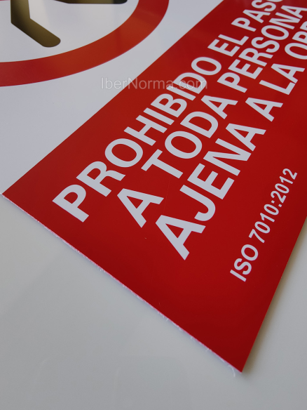 Señal Prohibido el paso a toda persona ajena a la obra - PVC - NMZ (Normaluz)