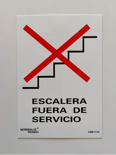 Señal Escalera fuera de servicio - PVC - NMZ (Normaluz)