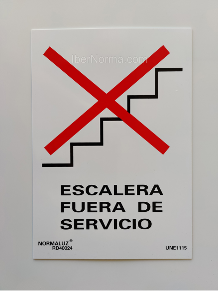 Señal Escalera fuera de servicio - PVC - NMZ (Normaluz)