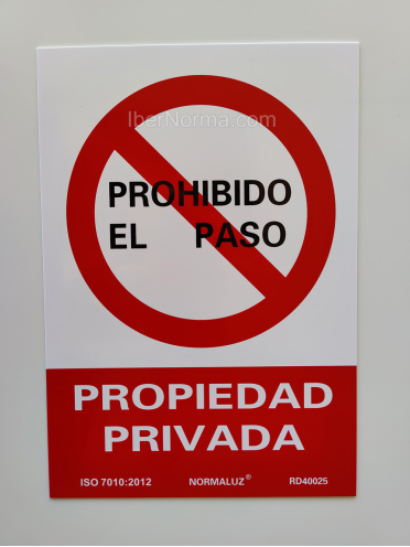 Señal Prohibido el paso Propiedad privada - PVC - NMZ (Normaluz)