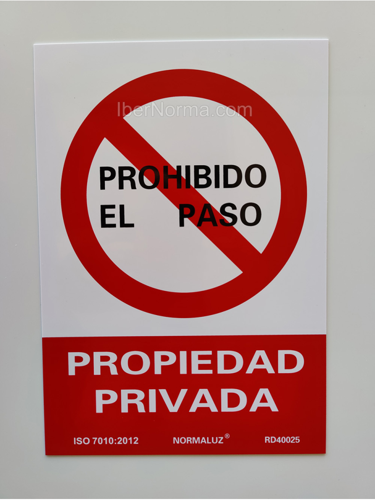 Señal Prohibido el paso Propiedad privada - PVC - NMZ (Normaluz)