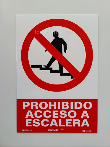Señal Prohibido acceso a escaleras - PVC - NMZ (Normaluz)