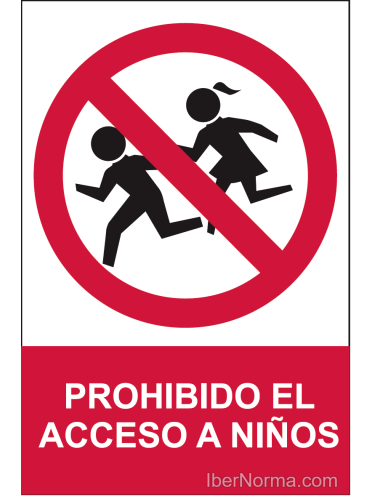 Señal Prohibido el acceso a niños - PVC - NMZ (Normaluz)