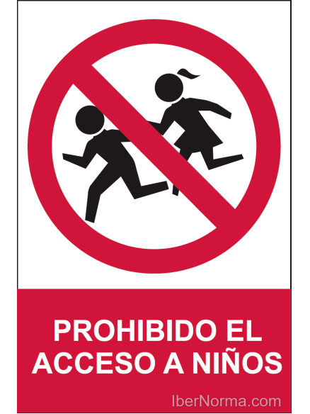 Señal Prohibido el acceso a niños - PVC - NMZ (Normaluz)
