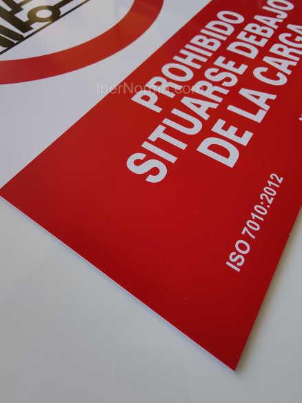 Señal Prohibido situarse debajo de la carga - PVC - NMZ (Normaluz)