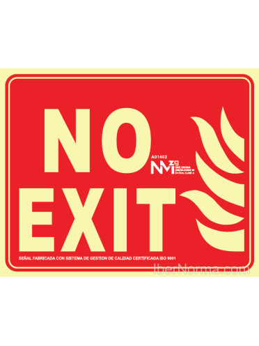 Señal No Exit (Sin Pictograma) - PVC - NMZ (Normaluz)