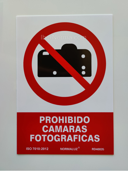 Señal Prohibido cámaras fotográficas - PVC - NMZ (Normaluz)