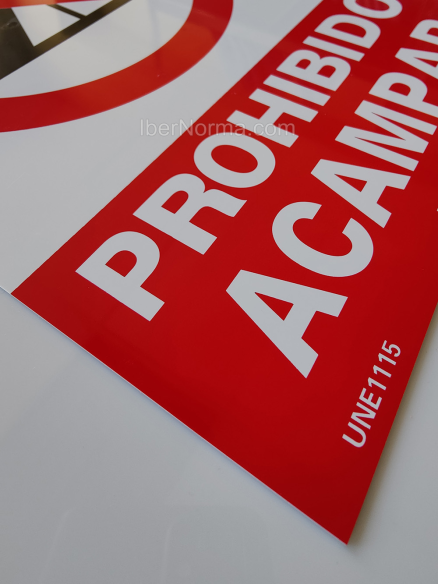 Señal Prohibido acampar - PVC - NMZ (Normaluz)