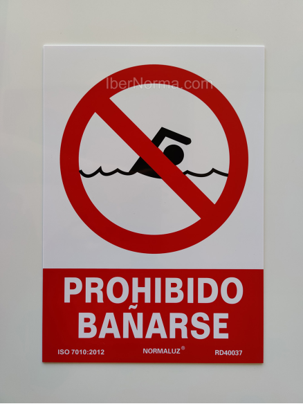 Señal Prohibido bañarse - PVC - NMZ (Normaluz)