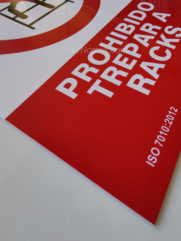 Señal Prohibido trepar a racks - PVC - NMZ (Normaluz)