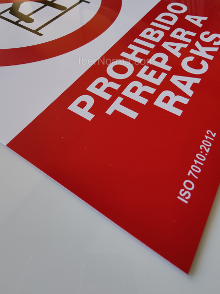 Señal Prohibido trepar a racks - PVC - NMZ (Normaluz)