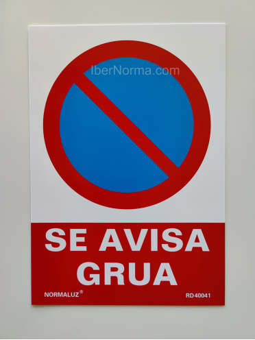 Señal Prohibido aparcar Se avisa grúa - PVC - NMZ (Normaluz)