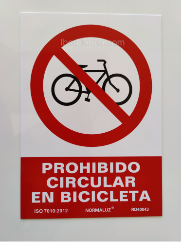 Señal Prohibido circular en bicicleta - PVC - NMZ (Normaluz)