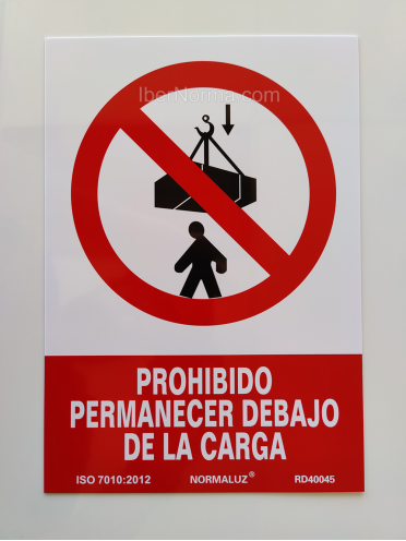 Señal Prohibido permanecer debajo de la carga - PVC - NMZ (Normaluz)