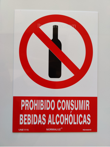 Señal Prohibido consumir bebidas alcohólicas - PVC - NMZ (Normaluz)