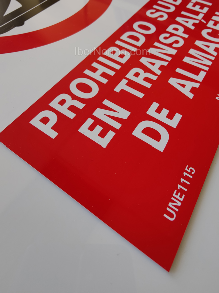 Señal Prohibido subir en transpalet de almacén - PVC - NMZ (Normaluz)