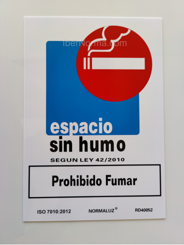Señal Prohibido fumar Espacio sin humo - PVC - NMZ (Normaluz)